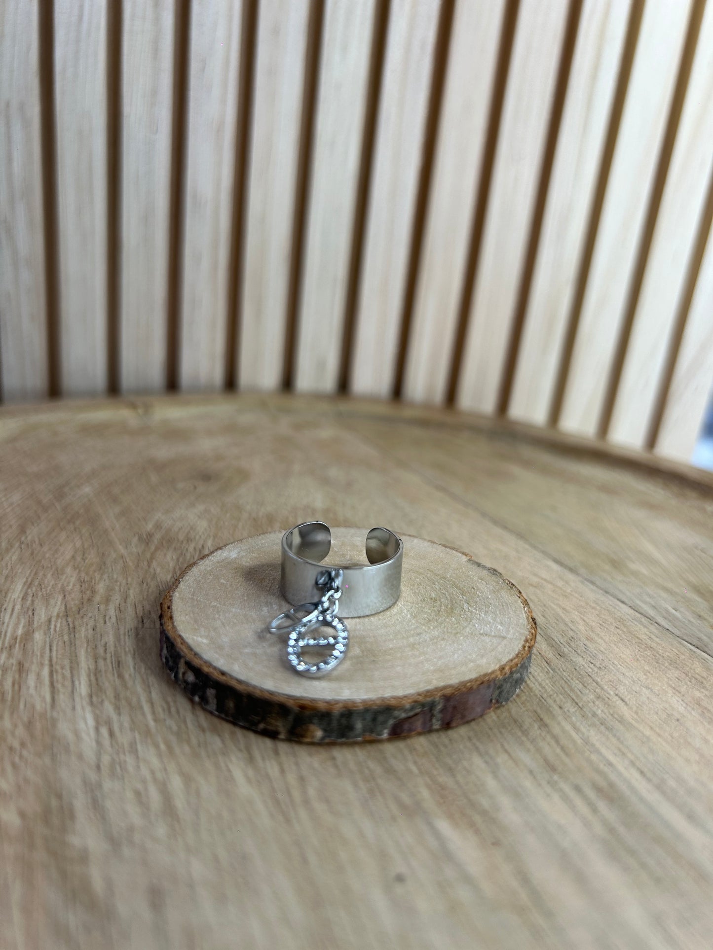 Bague Breloque – Argenté & Strass
