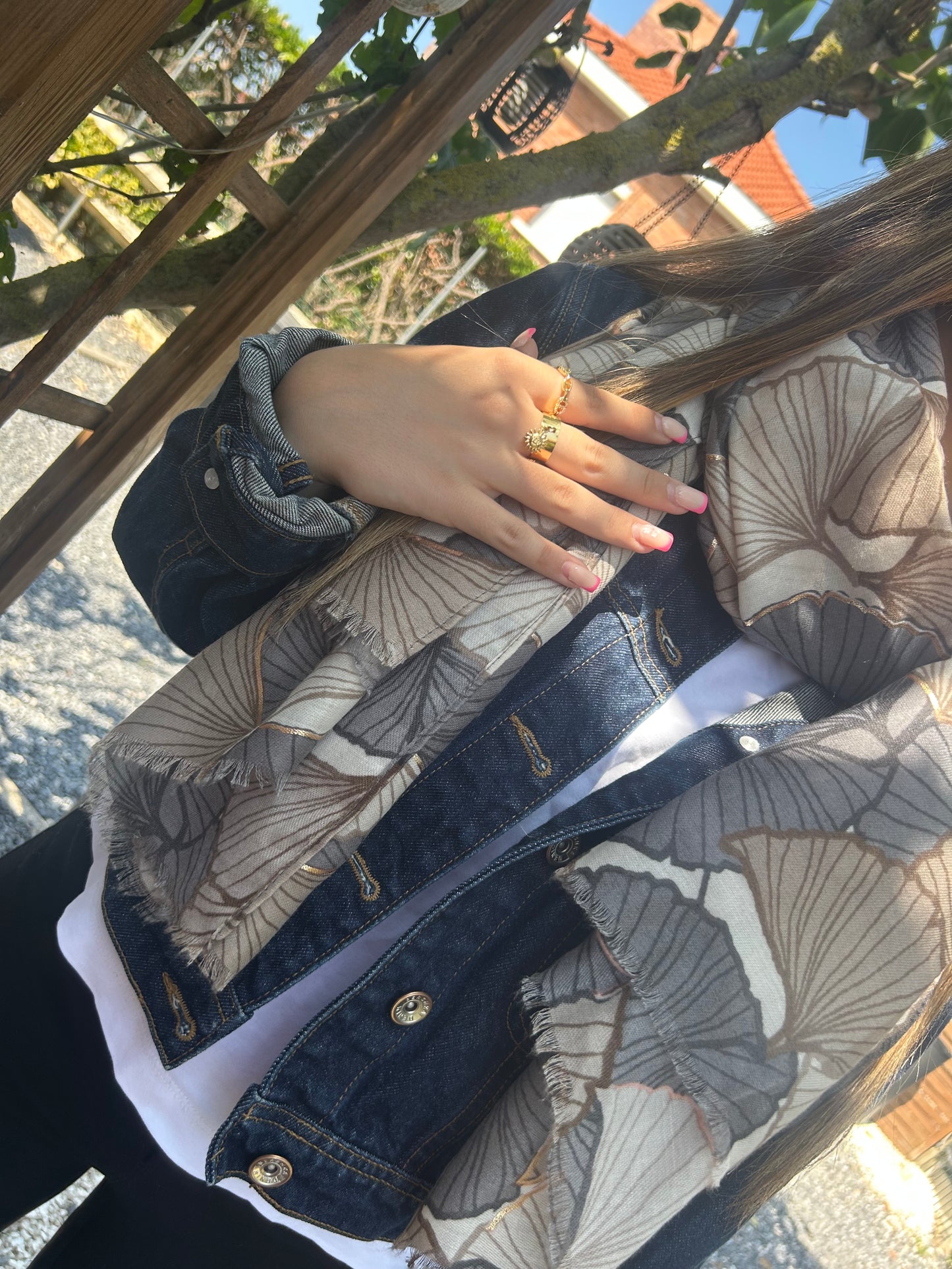 Foulard feuille gingko