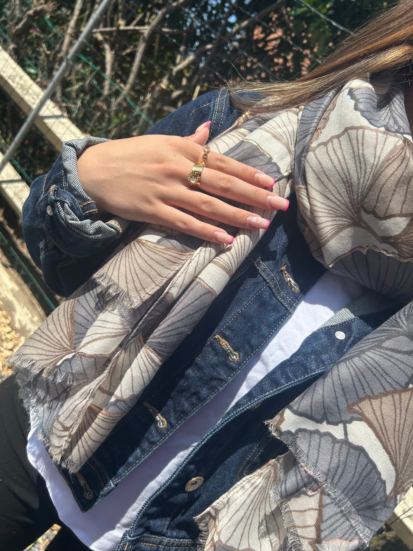 Foulard feuille gingko