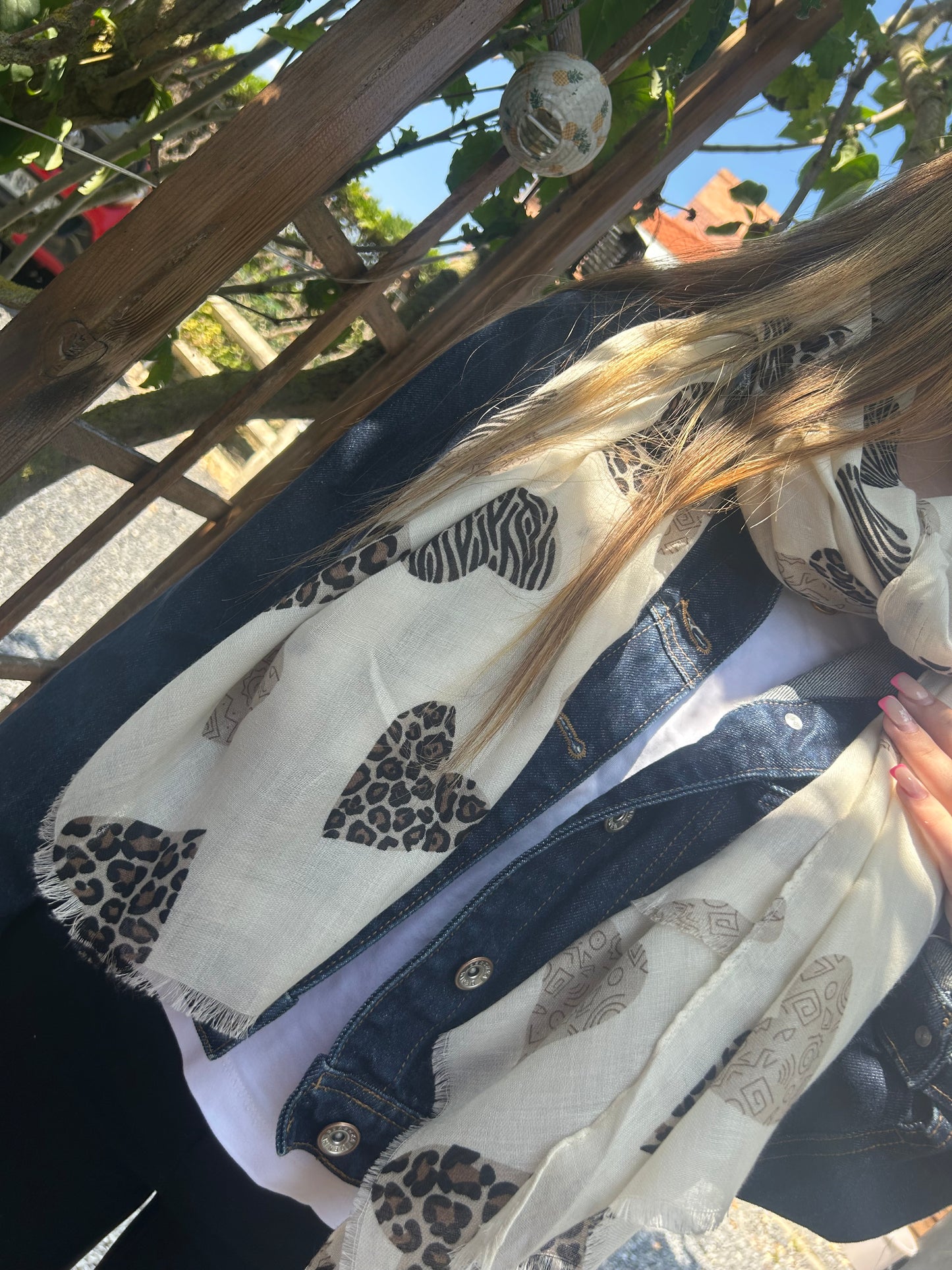 Foulard cœur et léopard