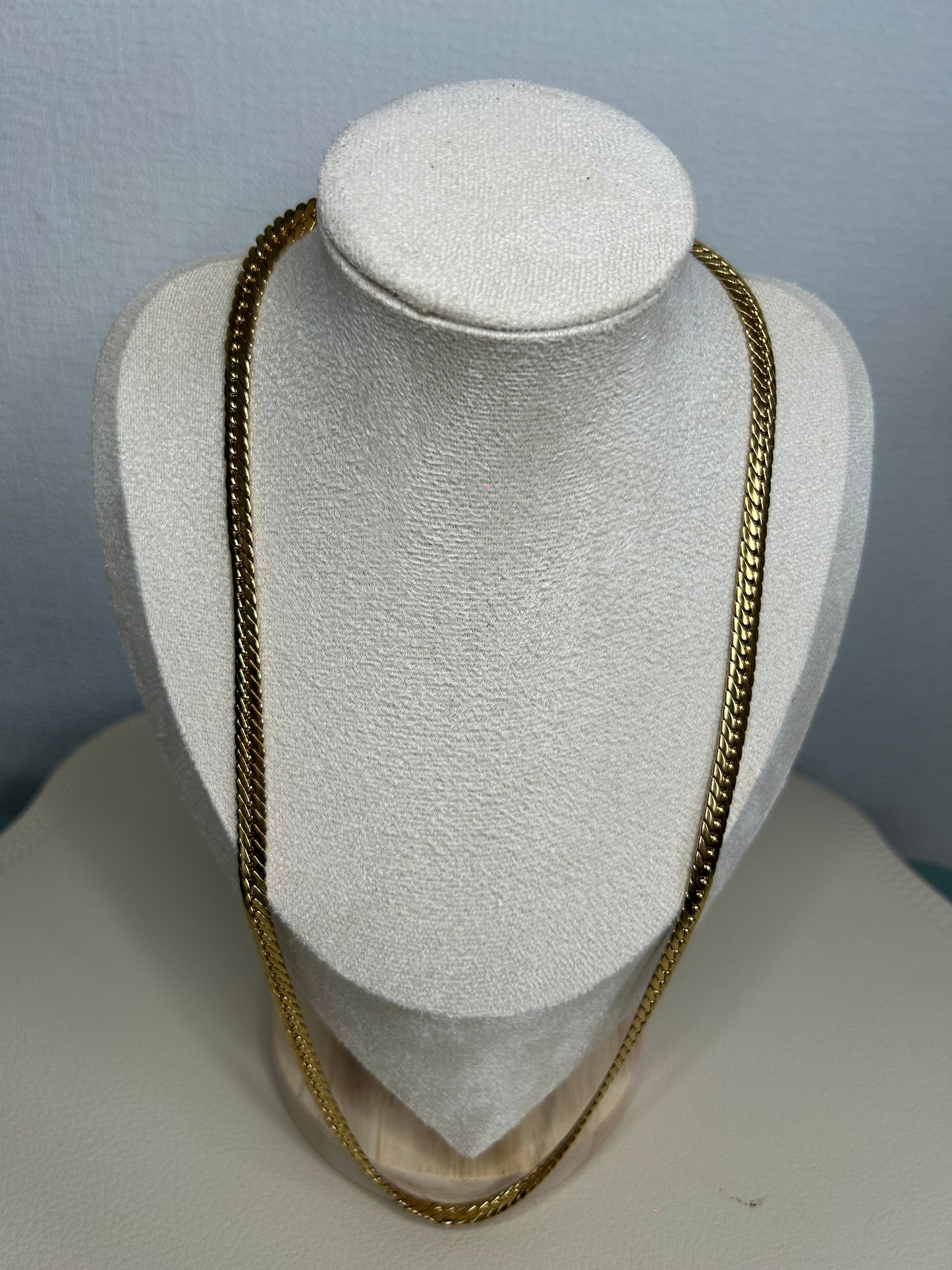 Chaîne Homme 42 cm – Maille Serpent en Acier Inoxydable Doré