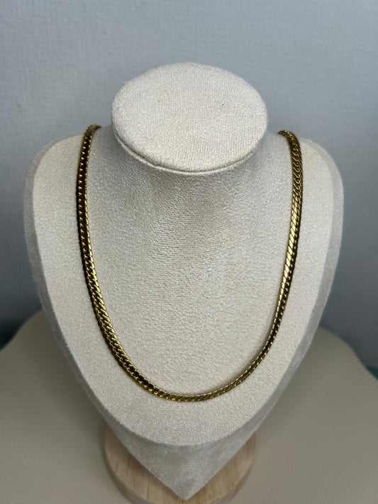 Chaîne Homme 42 cm – Maille Serpent en Acier Inoxydable Doré