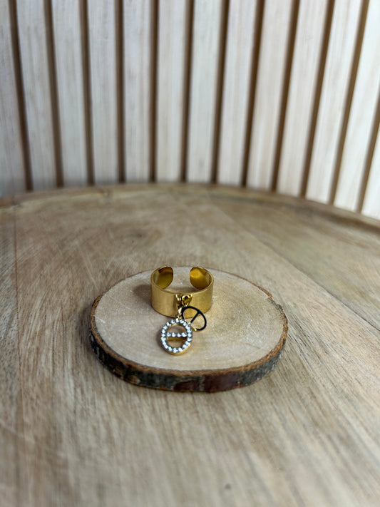 Bague Breloque – Dorée & Strass