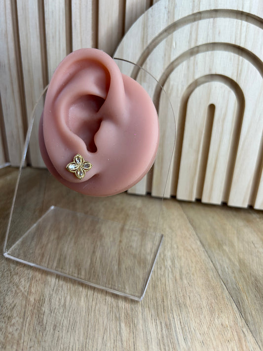 Boucles d’oreilles fleur – Acier inoxydable doré