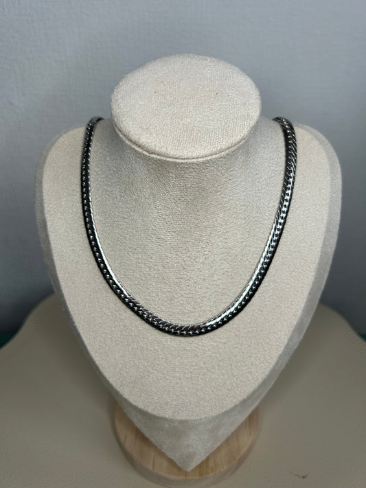 Chaîne Homme 42 cm – Maille Serpent en Acier Inoxydable argenté