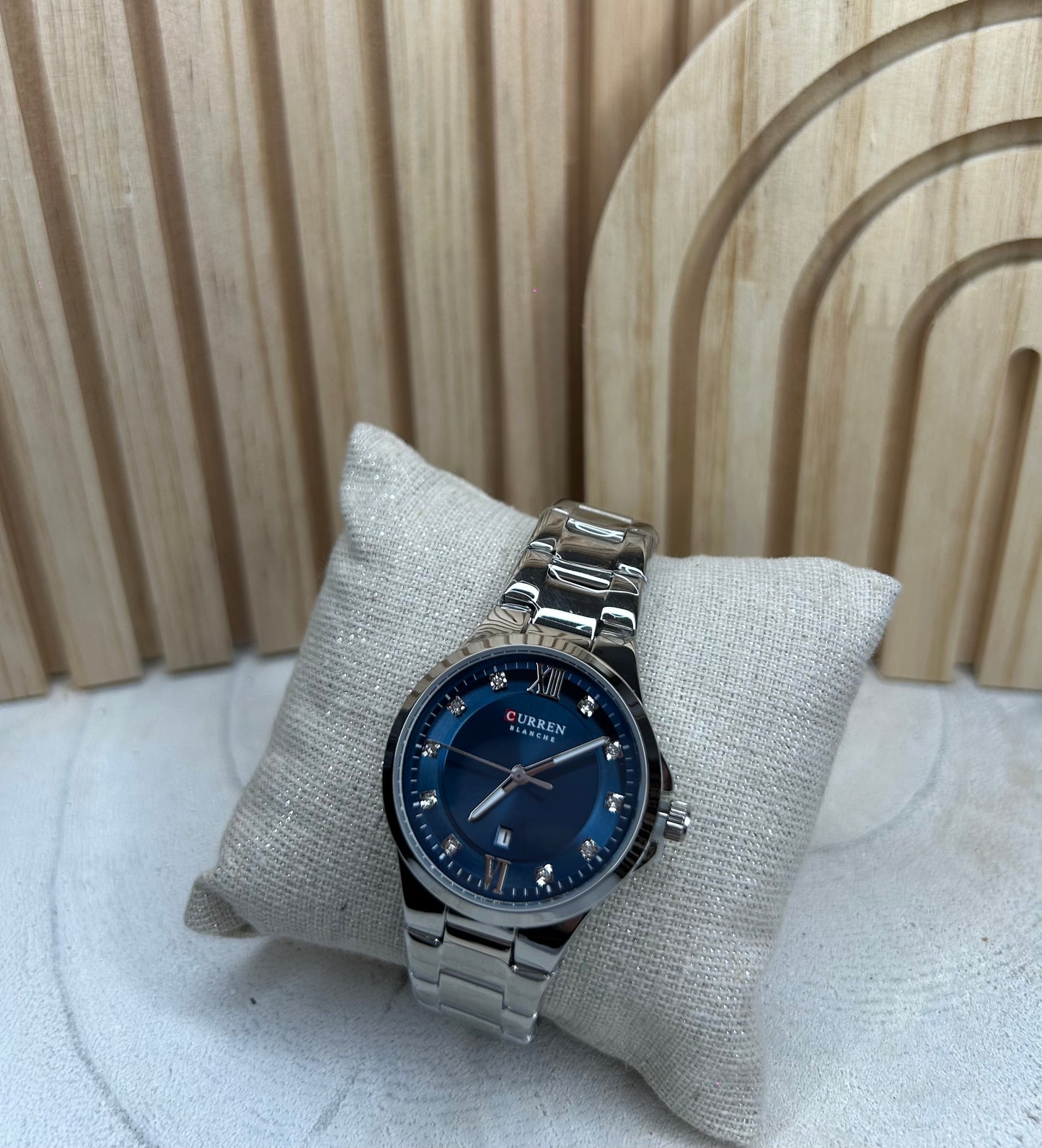 Montre Femme Argentée – Cadran Bleu