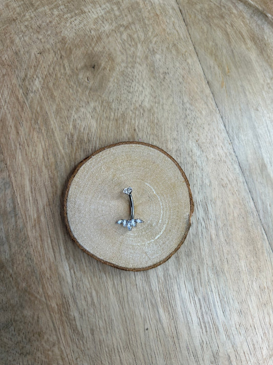 Piercing Nombril Titane Argenté & Strass
