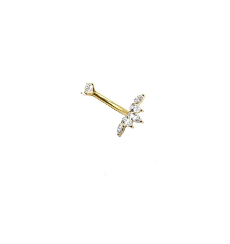 Piercing Nombril Titane Doré & Strass
