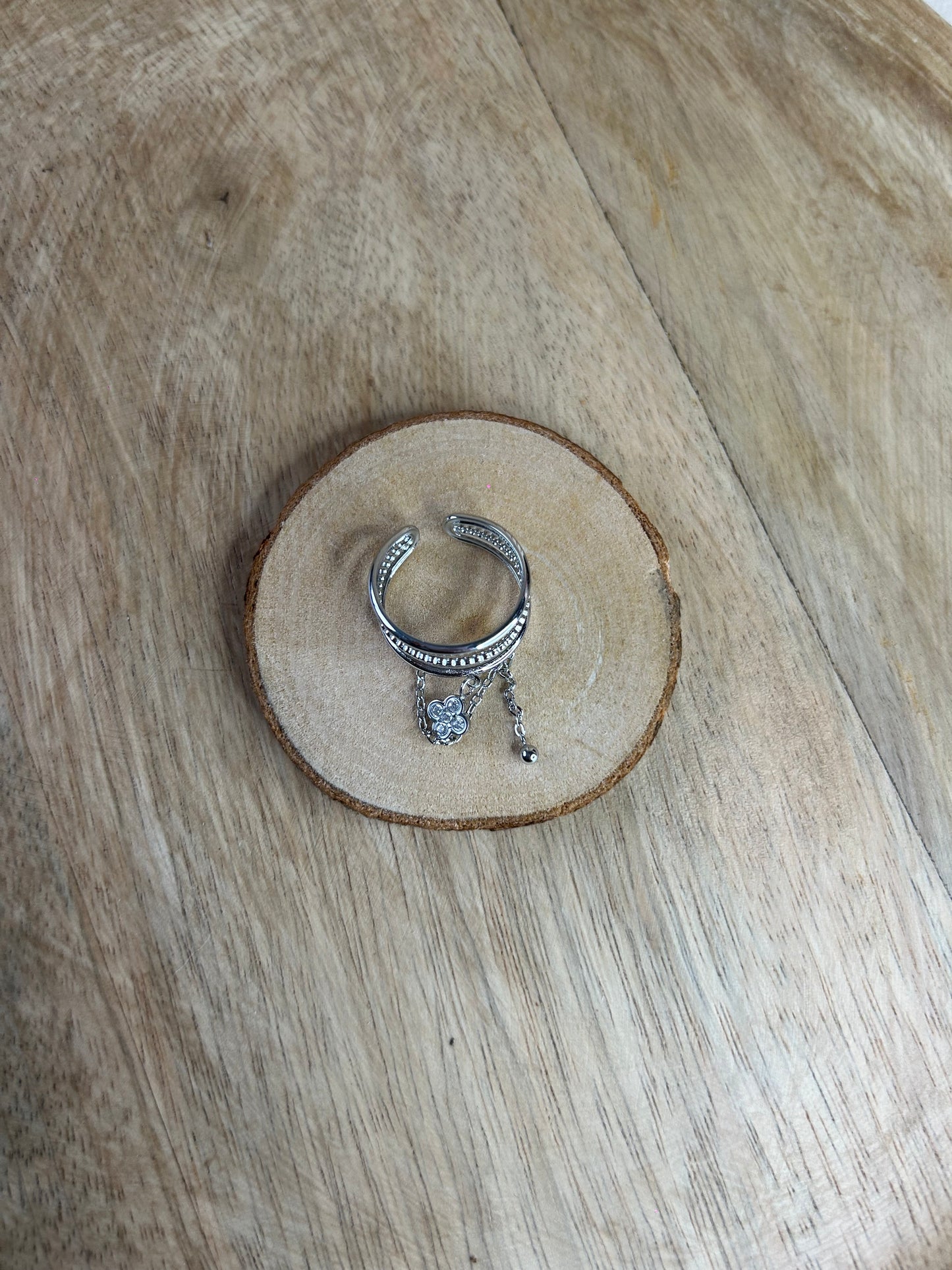 Bague Acier inoxydable & Chaîne Argentée