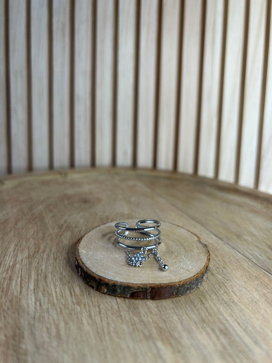 Bague Acier inoxydable & Chaîne Argentée