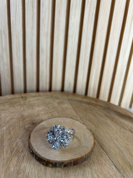 Bague Anti-Stress Rotative – Argenté & Strass