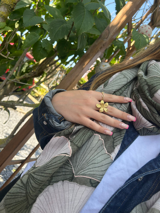 Foulard feuille ginkgo