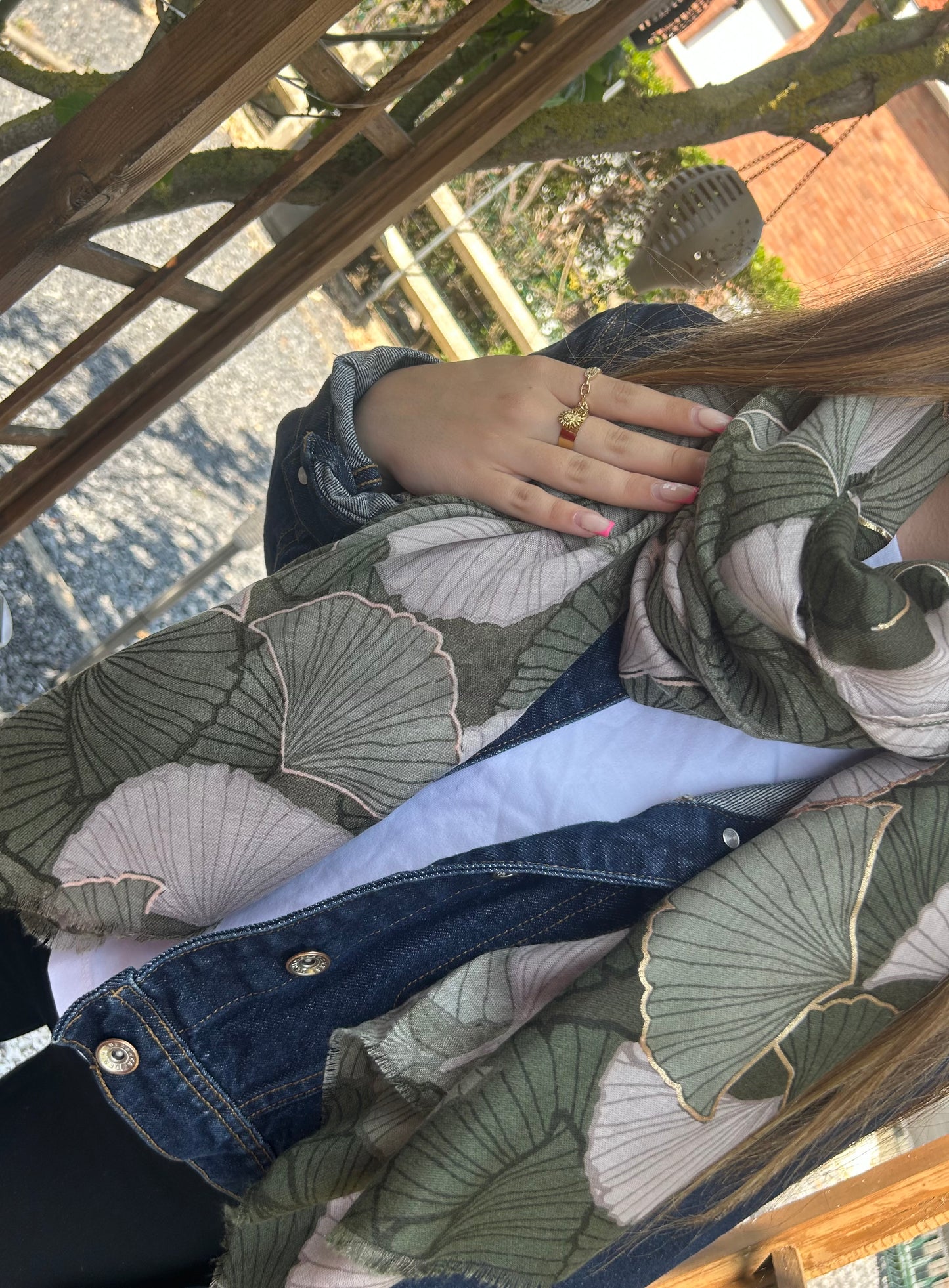 Foulard feuille ginkgo