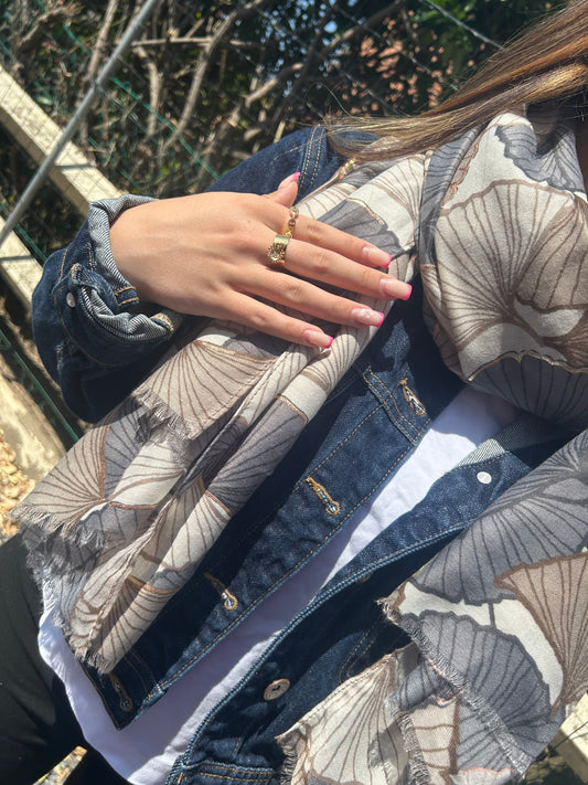 Foulard feuille gingko